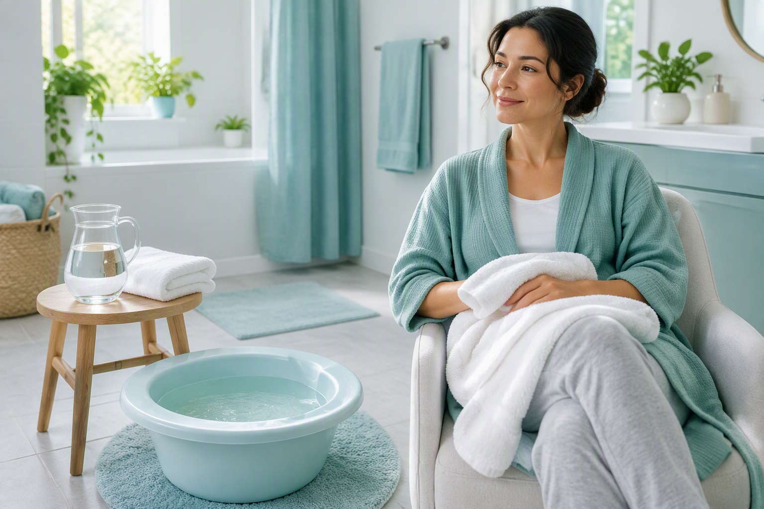 Gentle warm-water care to protect fissures and hemorrhoids after hard stools