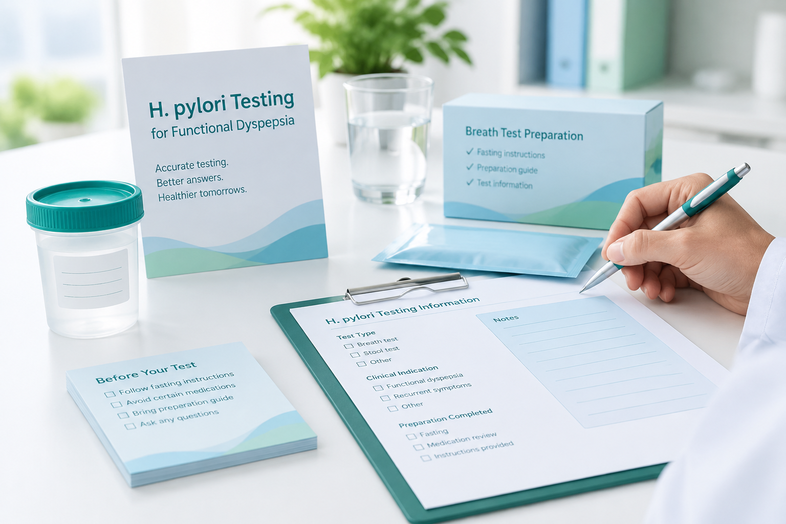H. pylori testing materials for functional dyspepsia treatment