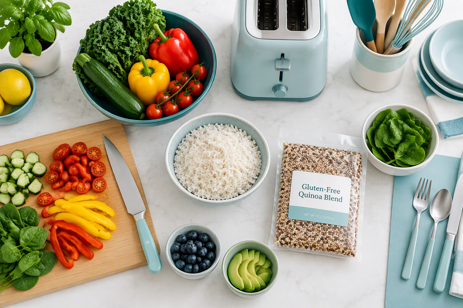 Gluten-free meal preparation and a dedicated toaster for lifelong celiac disease treatment