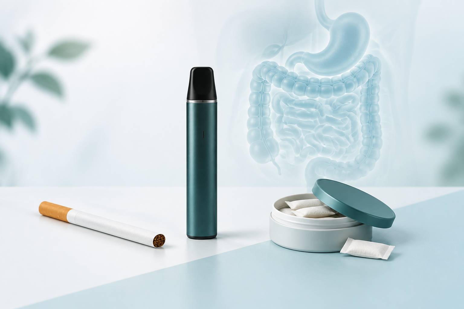 Cigarettes, vaping, nicotine pouches, and their effects on digestion
