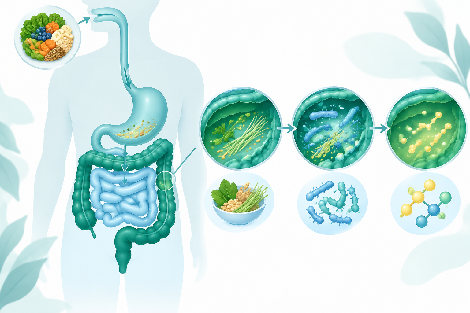 How prebiotic fiber reaches the colon and produces short-chain fatty acids