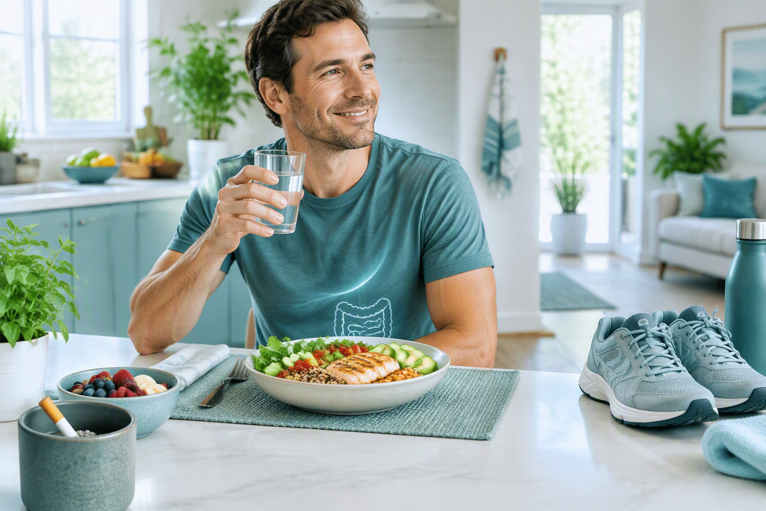 Digestive changes after quitting smoking, including constipation and bloating