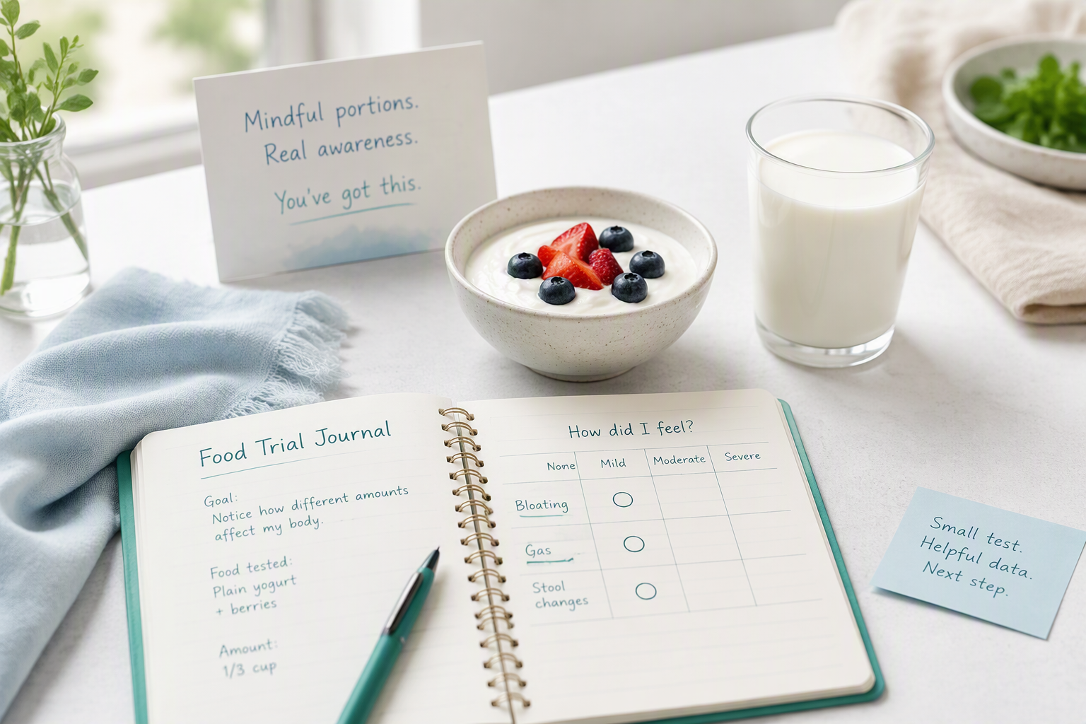 Plain probiotic yogurt compared with milk for lactose intolerance and IBS