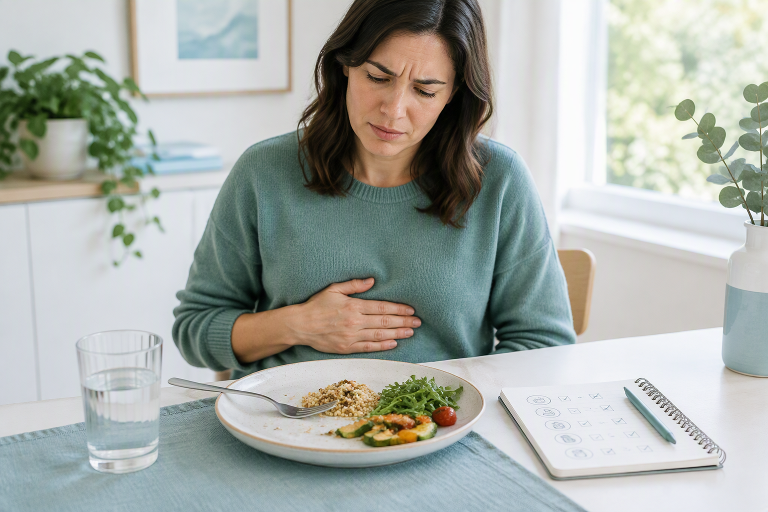 Adult tracking functional dyspepsia symptoms, early fullness, and upper-abdominal discomfort