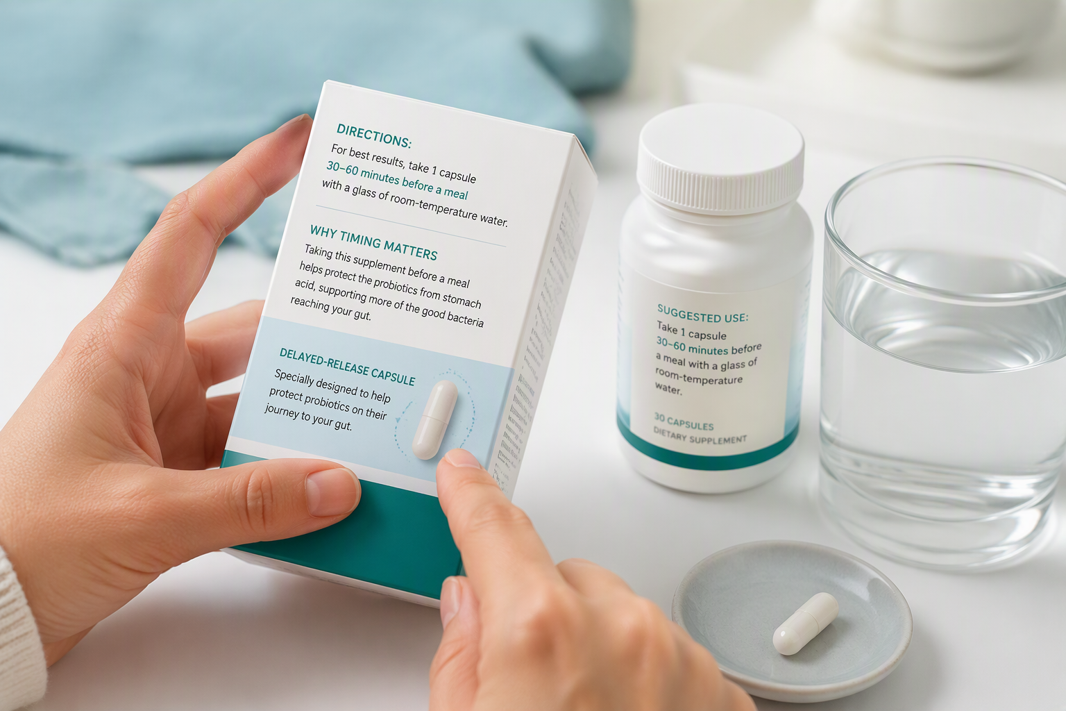 Reading probiotic label directions for timing, strain, dose, and storage