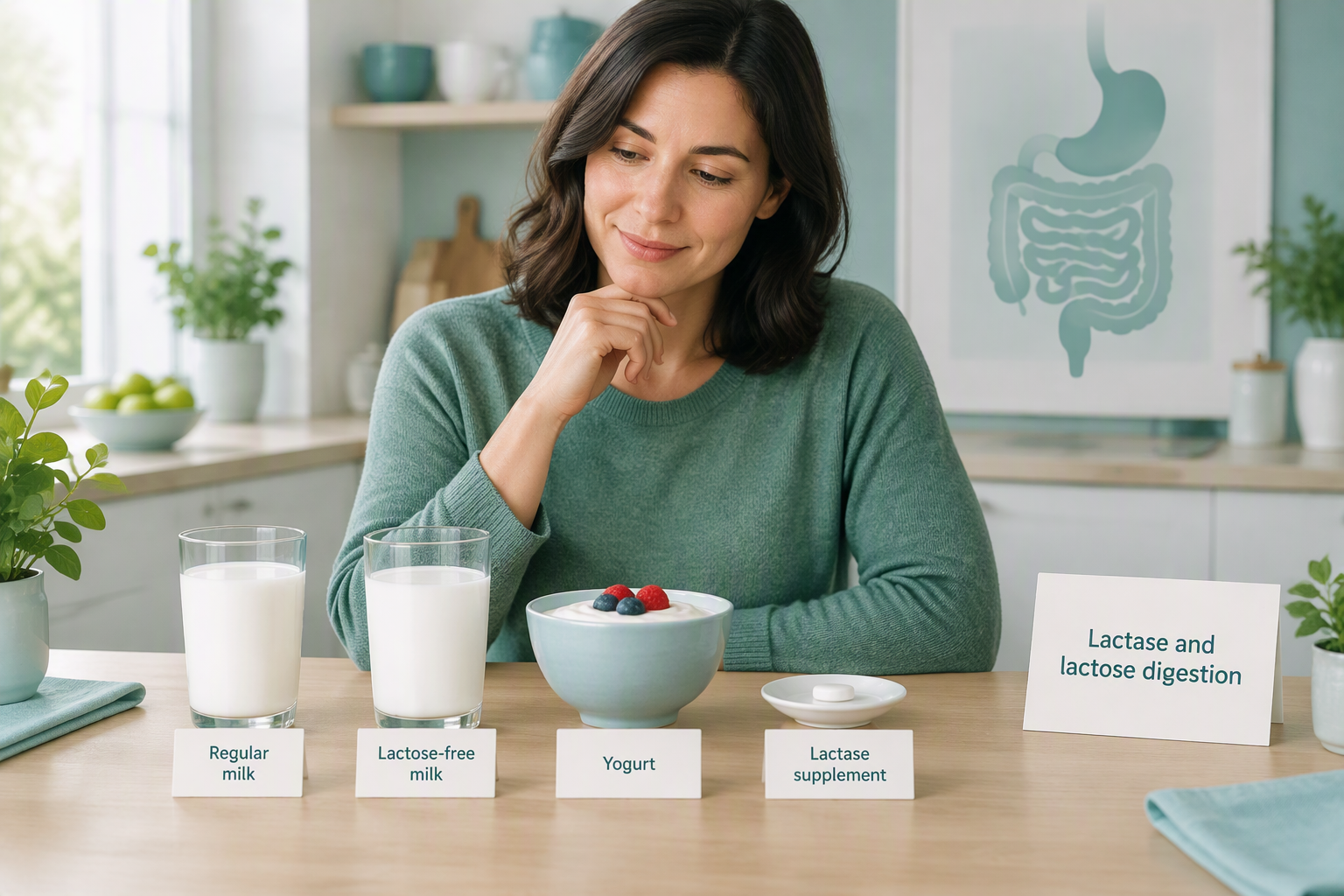 Lactase deficiency and lactose intolerance symptoms after dairy foods