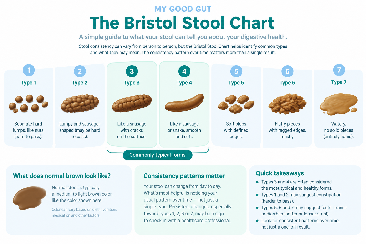Bristol Stool Chart showing normal stool types and consistency