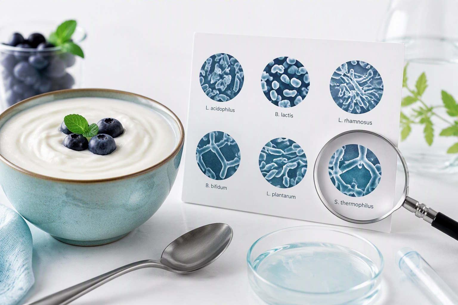 Live-culture yogurt and specific probiotic strains studied for lactose intolerance