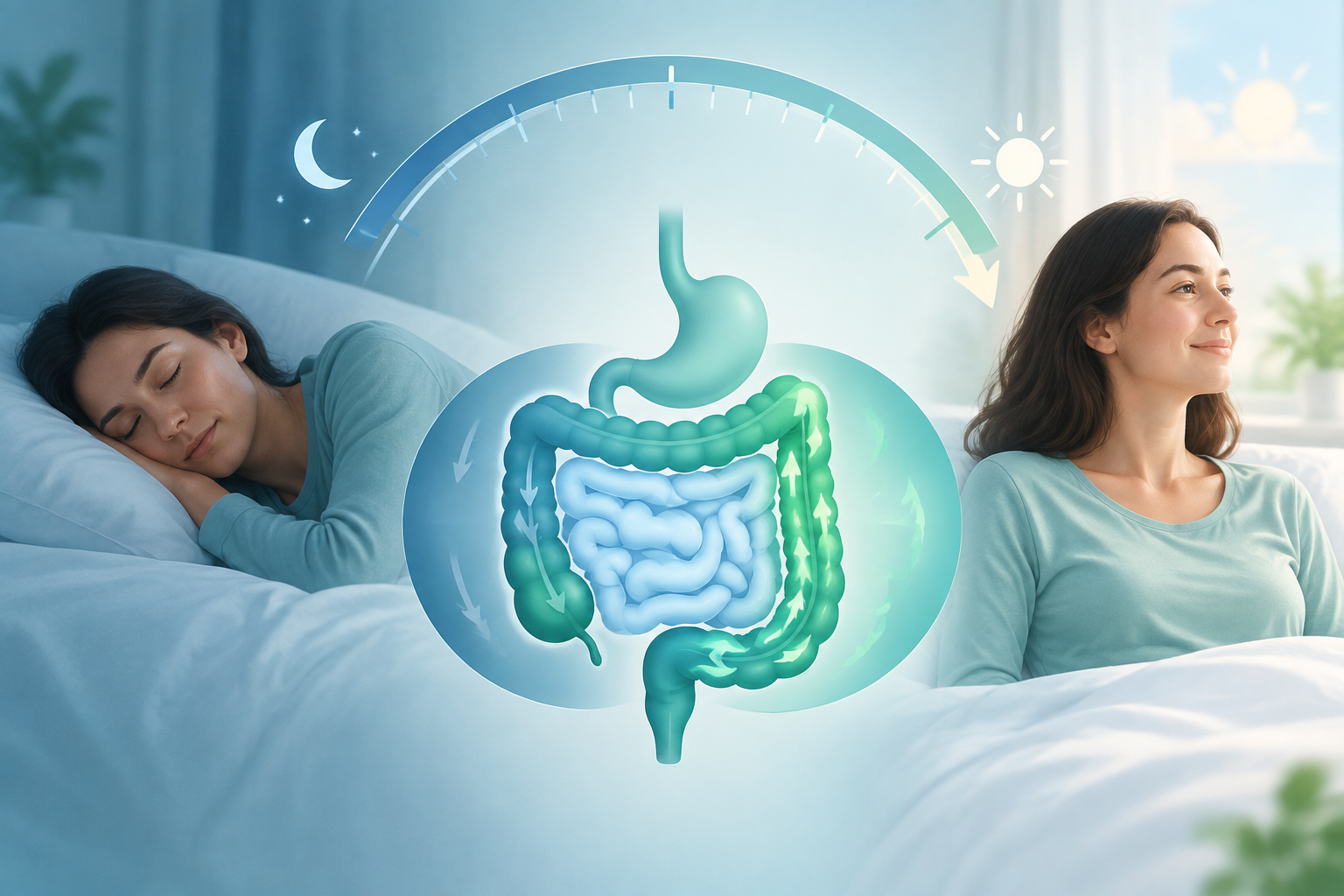 Overnight gut motility slows during sleep and increases after waking