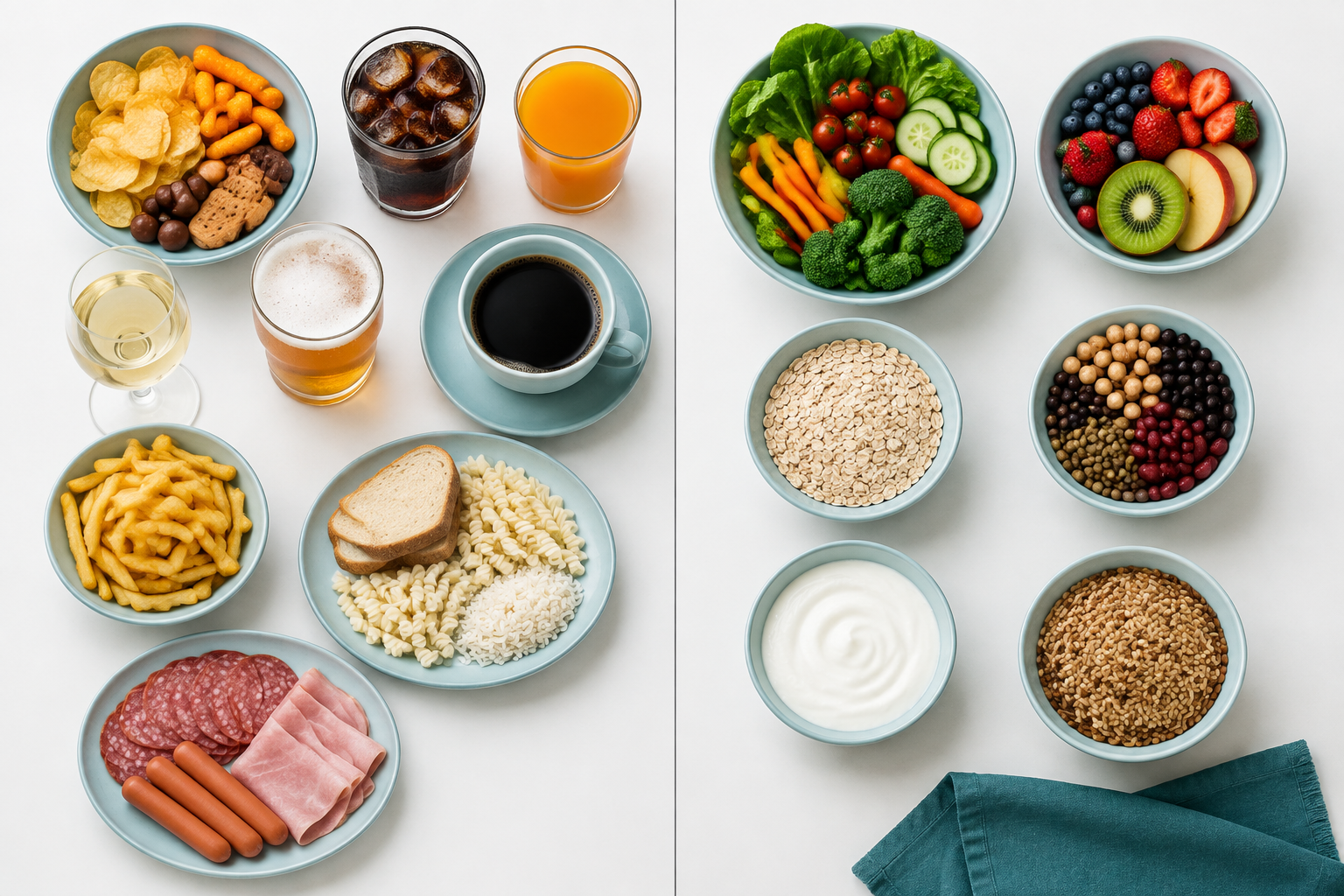 Foods to limit for gut comfort beside fiber-rich alternatives for a balanced gut health diet