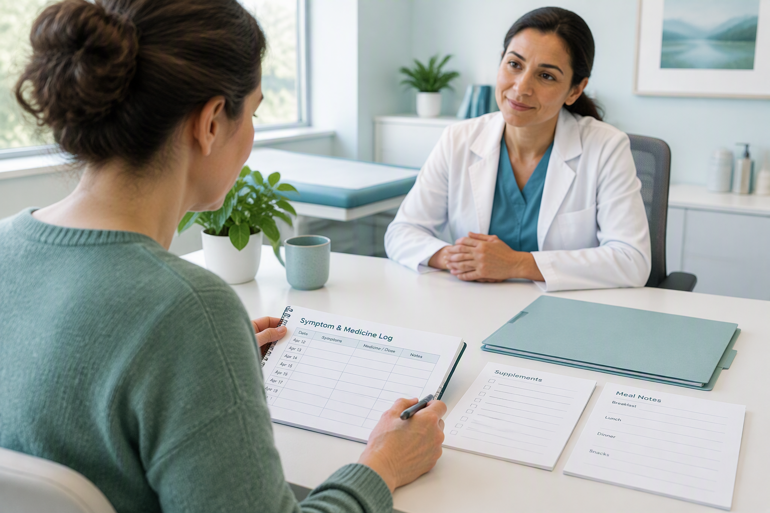 Symptom and medicine log for reassessing persistent functional dyspepsia