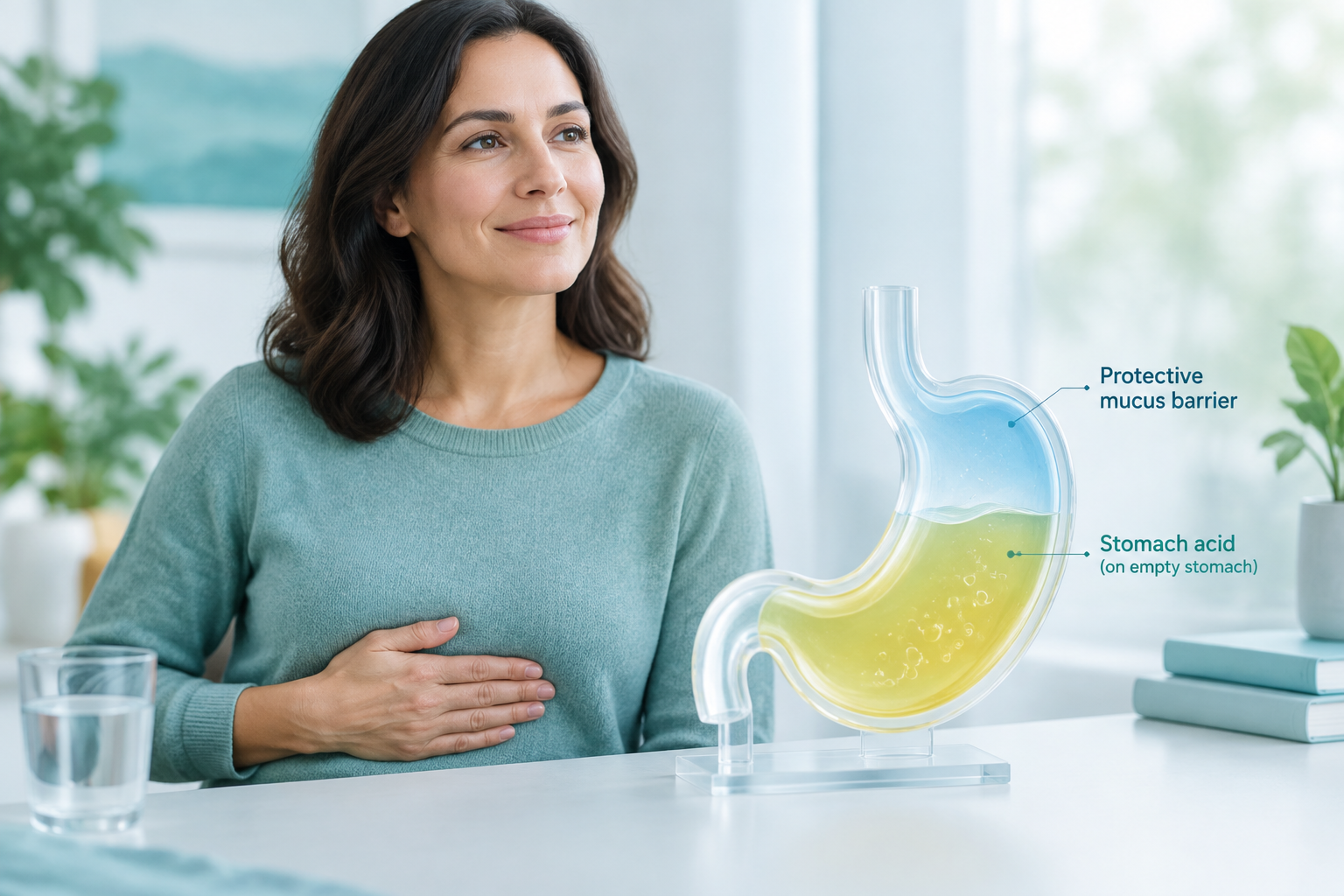 Stomach acid on an empty stomach, reflux, nausea, and digestive discomfort