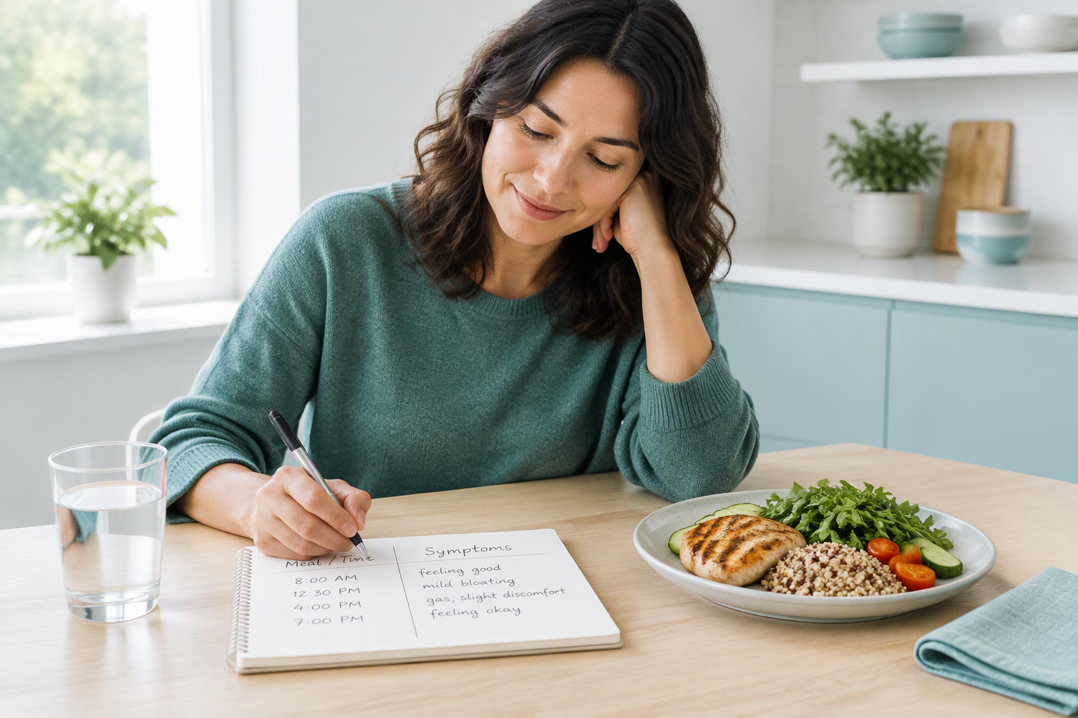 Adult tracking meals and symptoms while managing an H. pylori ulcer