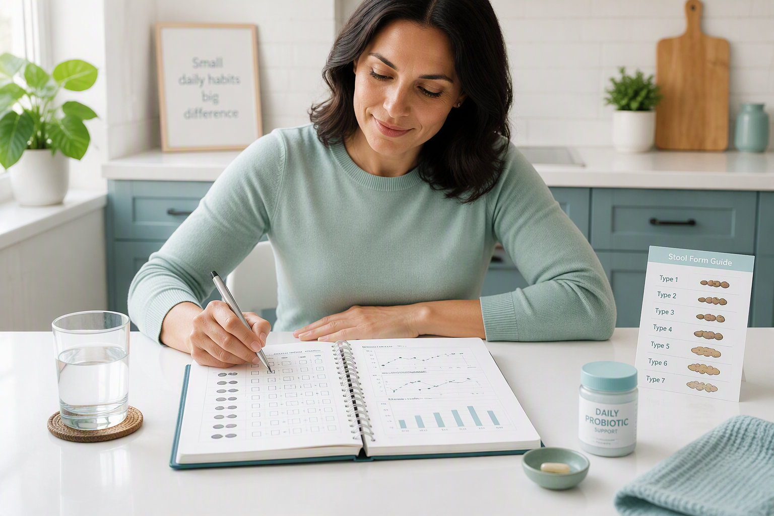 Tracking stool form, straining, and bowel frequency during a probiotic trial