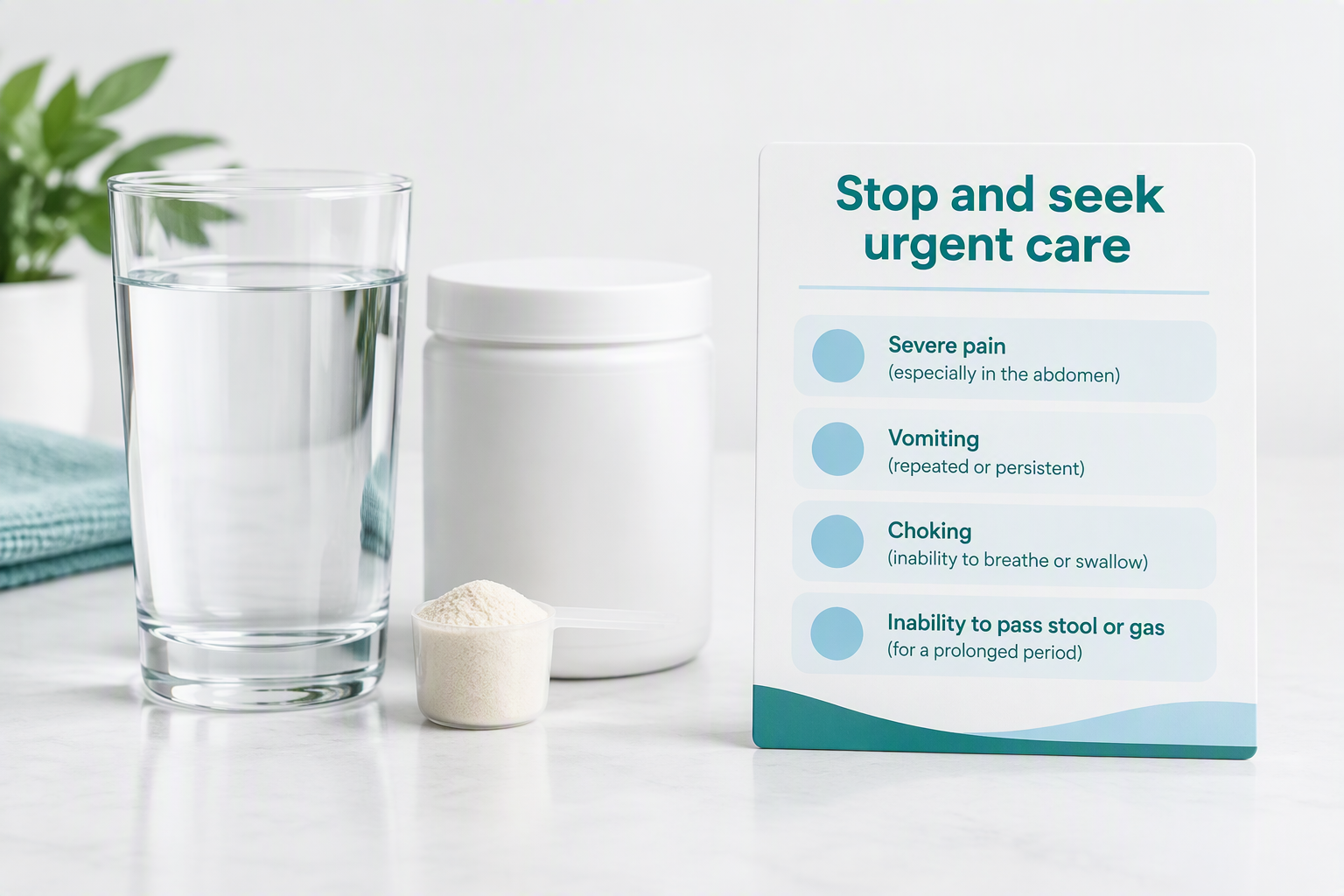 Warning signs requiring urgent care after fiber supplement side effects