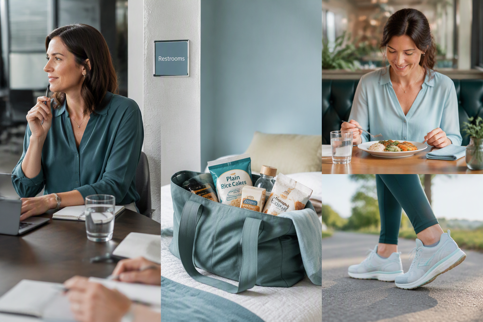 IBS daily life planning for work, travel, restaurants, exercise, and bathroom access