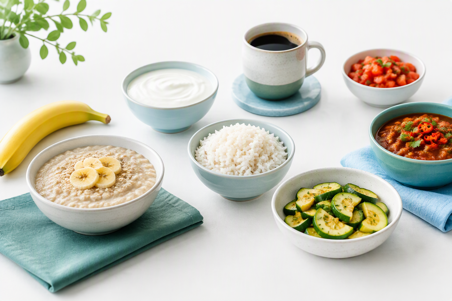 Gastritis diet foods and possible personal triggers arranged for comparison