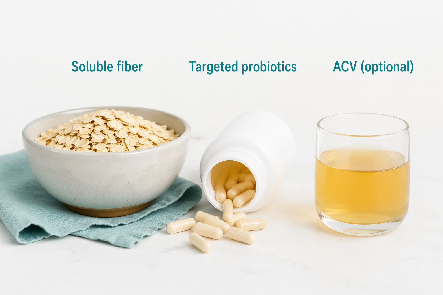 Comparison of soluble fiber, probiotics, and ACV for IBS treatment