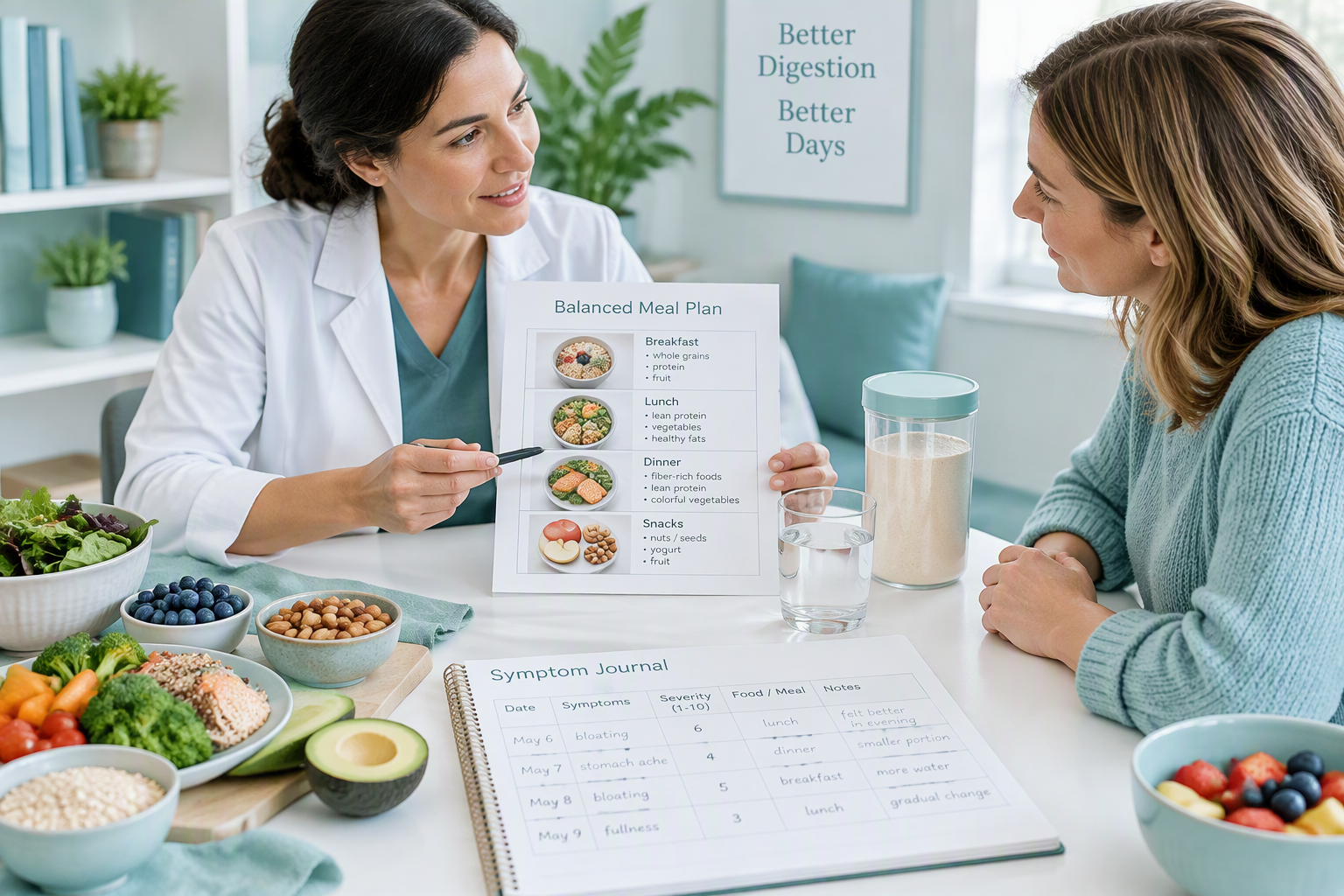 Personalized diet and care plan for functional dyspepsia and IBS symptoms