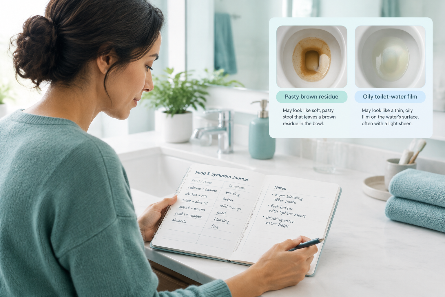 Sticky poop causes and differences between tacky and oily stool
